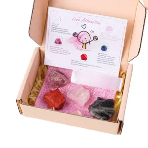 Crystal Energy Stone Set, Colorful Natural Crystal Stones, Gemstones and Crystals, Bohemian Style Decor, Home Office Bookshelf Decoration, Christmas Gift