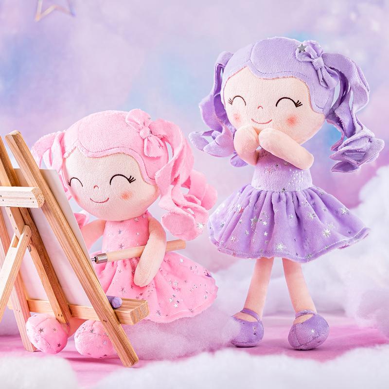 Gloveleya Plush Doll 12 Inch Curly Hair Princess Design Soft Baby Girl Dolls for Girls Ages 0-6 Perfect Birthday Christmas & Baby Shower Gift Adorable Nursery & Preschool Playtime Companion - Friendship