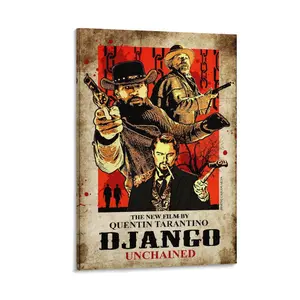 Retro Django Unchained Movie Poster, Canvas Wall Art for Modern Bedroom And Family Home Decoration Poster Canvas Wall Art For Bedroom Decor Bar Office Room Decor Gift