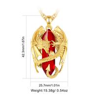 Large Dragon Gold Plated Red Quartz