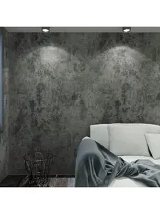 Thick Concrete Peel and Stick Wallpaper Roll, 3D Faux Cement Contact Paper for Walls, Cabinets, Countertops & Furniture