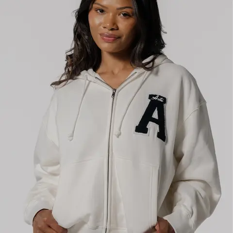 Women's Cotton Boyfriend Fit Zip-Up Hoodie Sweatshirt