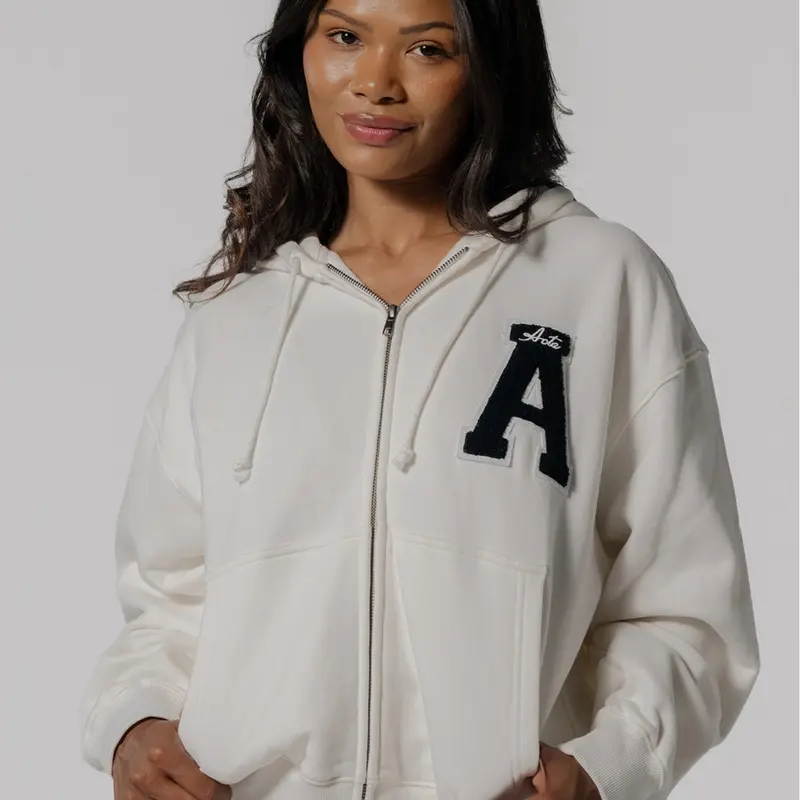 Women's Cotton Boyfriend Fit Zip-Up Hoodie Sweatshirt