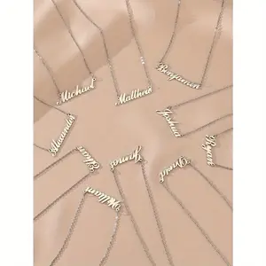 New English Letter Necklace, Stylish and Simple Design, Stainless Steel Material Is More Durable, A Romantic Gift for Girlfriends or Girlfriends, Daily Wear Highlights Temperament Name Engraved Pendant Fashion Jewelry Accessories