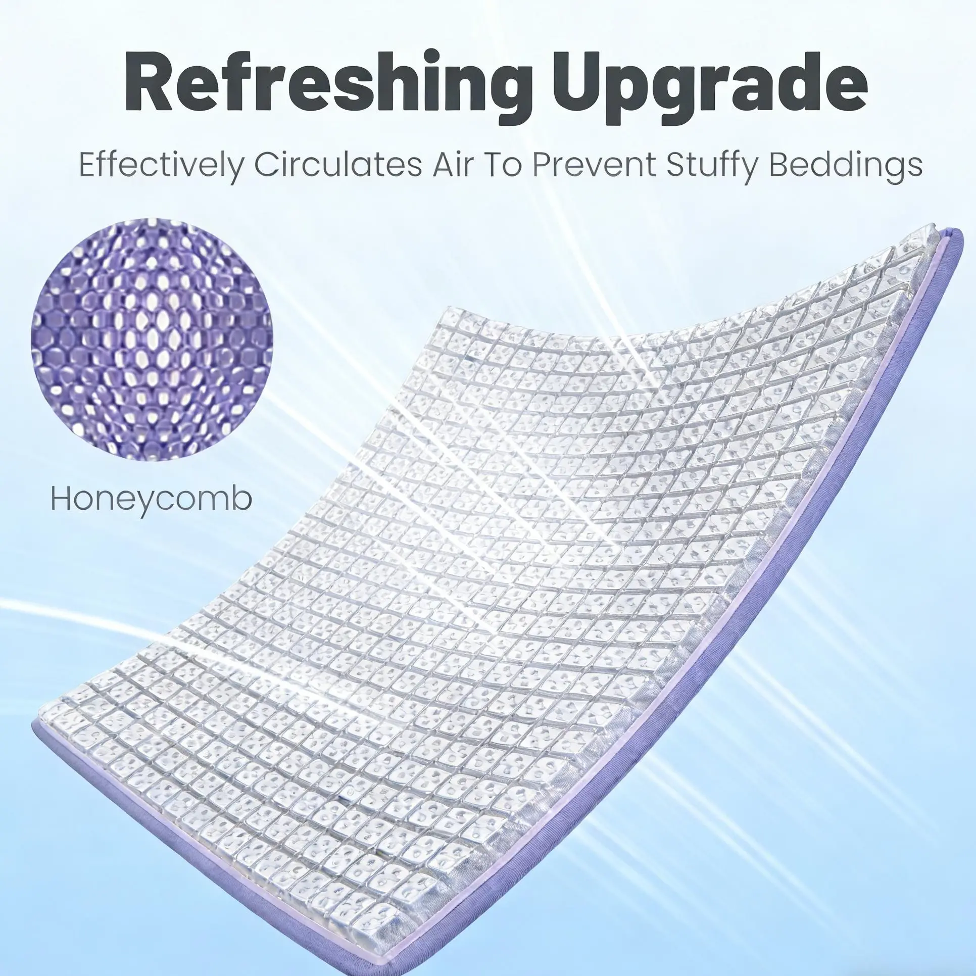 Double-Thick Seat Cushion Honeycomb Breathable Non-Slip Cover Pressure Relief for Office Car Wheelchair Elastic Furniture Protector, Cooling Pet Mat for Dog bed and Cat house, Use in Crate, Tunk, Camping, Outdoors, Portable