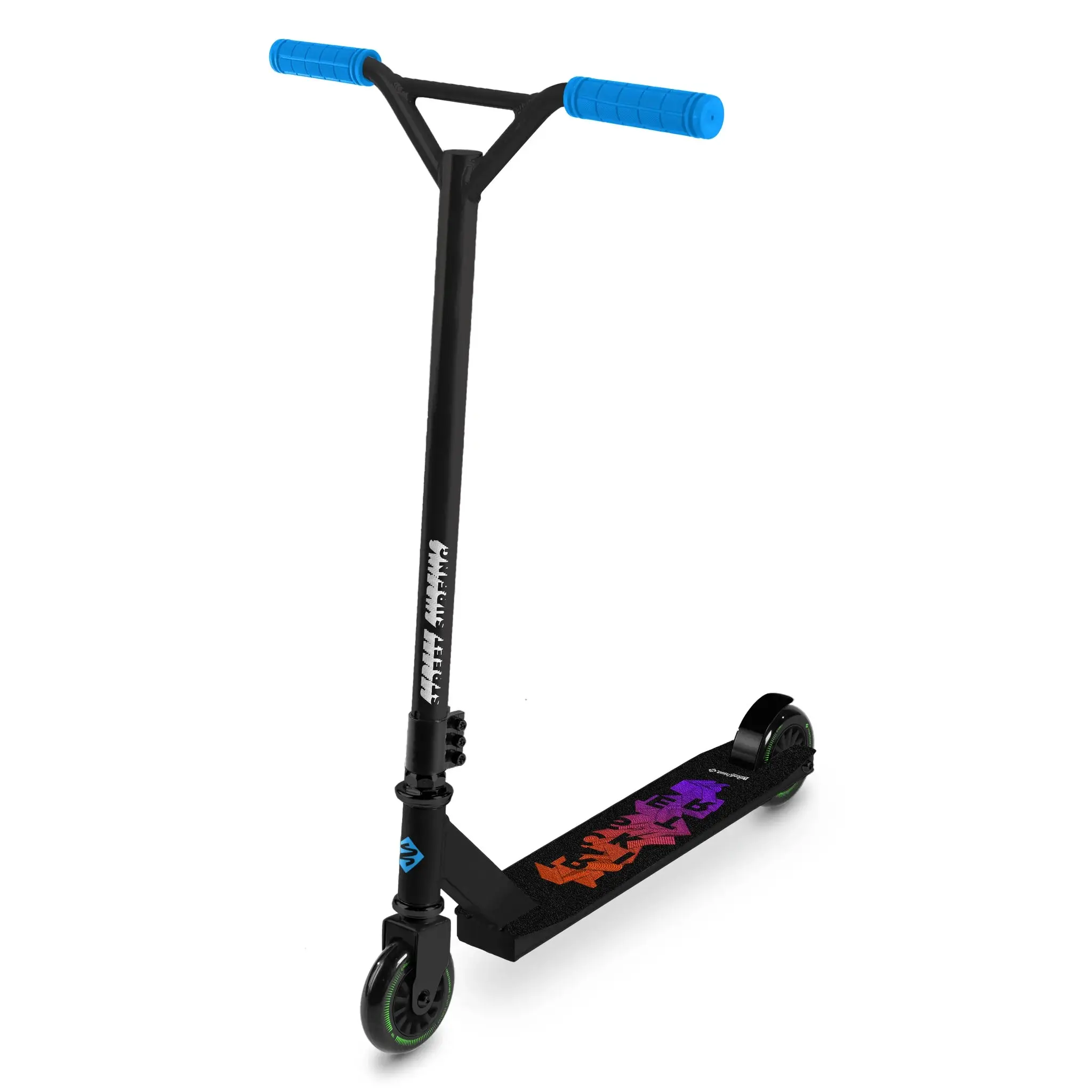 Street Surfing Stunt Kick Trick Scooter Trickster Black Gum - Youth Kids