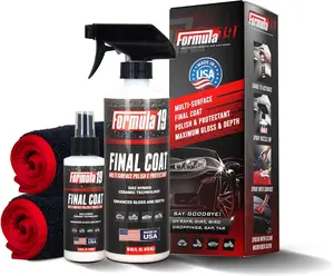 Formula 19 Ceramic Coating Final Coat Combo Kit of 16oz Spray Bottle & 4oz Small Bottle - SiO2 Hybrid Ceramic Car Coating Spray (16oz Spray & 4oz Bottle & 2 Towels) Works On Cars, Trucks, Motorcycle, Boat, RV, Luggage, Marine