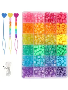 Bright Rainbow Pony Beads, DIY Jewelry Making Kit, Friendship Bracelet Set, Handmade Gift, Craft Accessories, Fashionable Jewelry Supplies