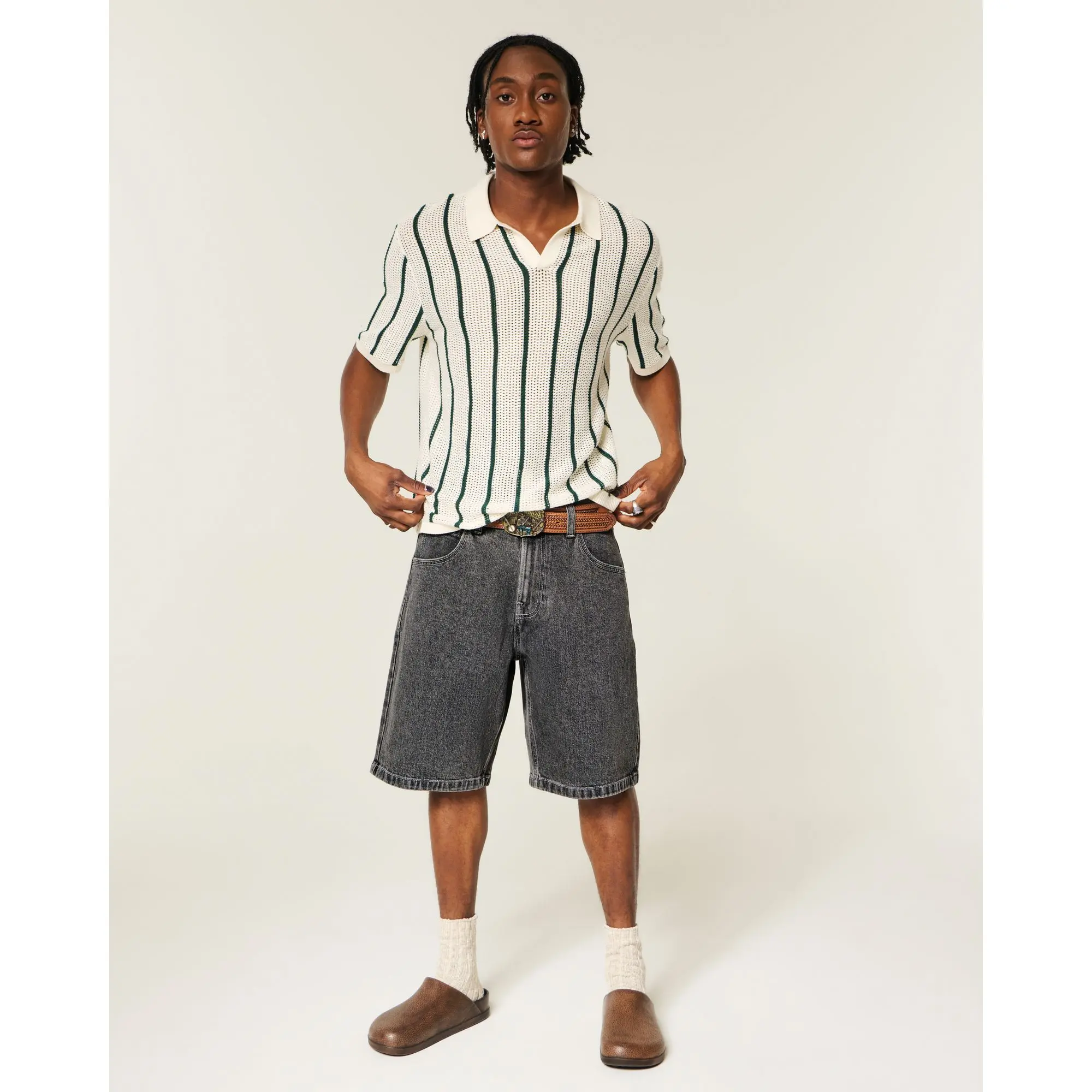 Hollister Dragon Graphic Baggy Jean Shorts