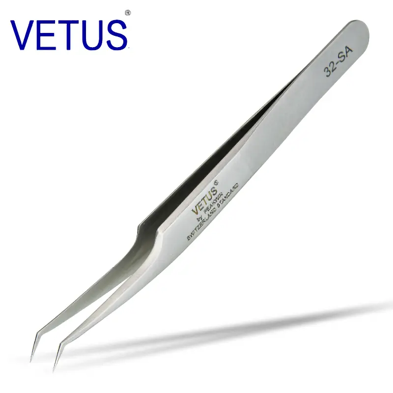 Original 32-SA Tweezers Hyperfine High Precision Non-magnetic Anti-acid Pincers Eyelashes Grafting Manicure ESD Forceps