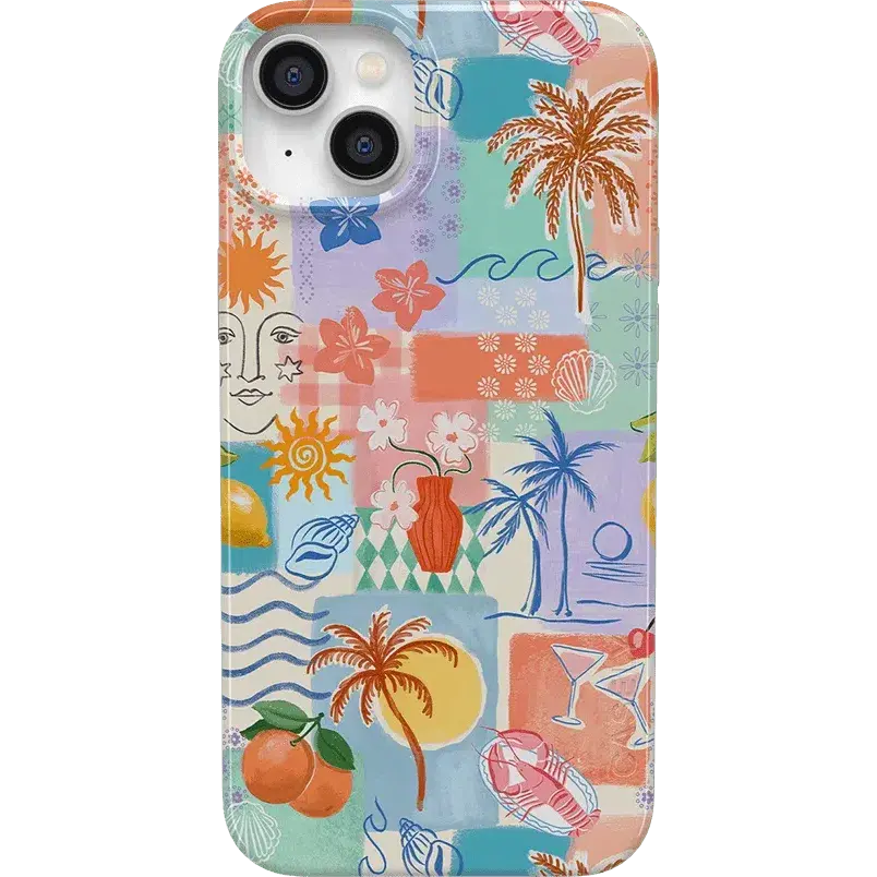 Casely iPhone 14 Plus Case | Tropical Heat | Beachy Collage | Compatible with MagSafe | Classic Ultra Thin Design