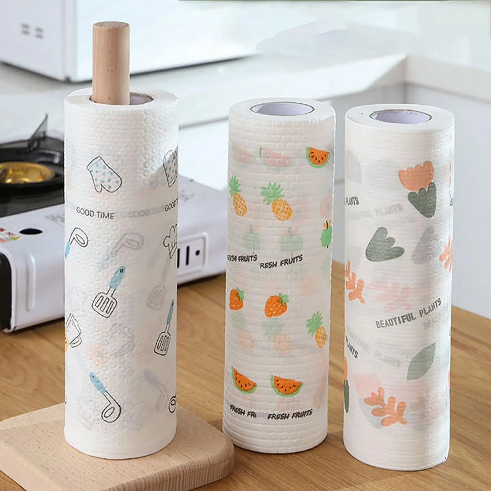50Pcs Per Roll Reusable Cleaning Lazy Rags, Washable Kitchen Dish Towels & Multi-Purpose Wiping Cloths