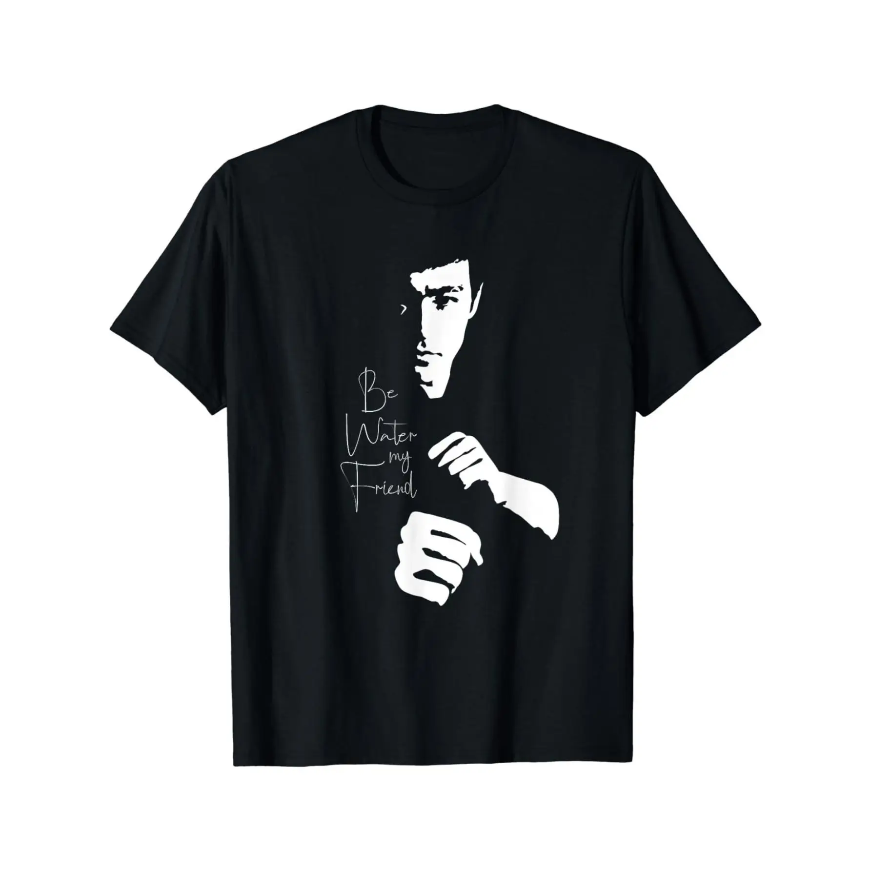 [Martial Arts] Water Is the Way-Martial Arts Legend Tribute Figure Men's T-shirt, 100% Cotton T-Shirt - Versatile for Casual, Sports, Festive, All-Sea