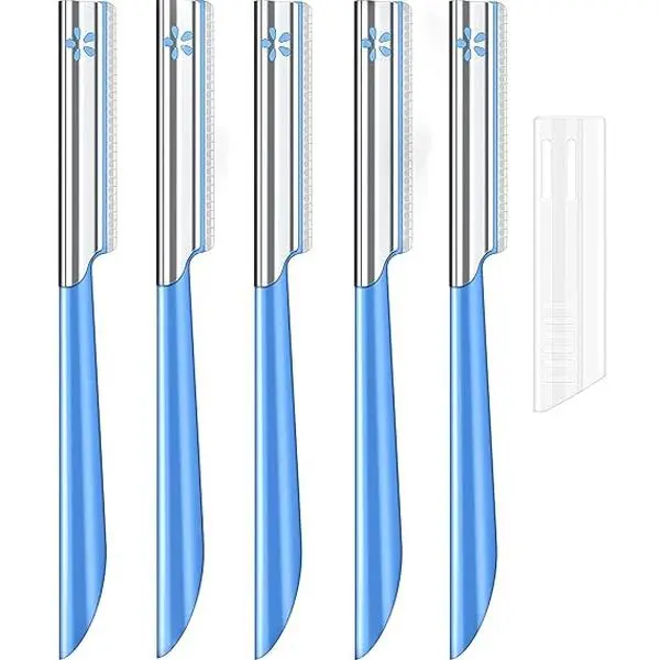 Women's Facial Razor for Hair Removal Dermaplaning Tool Peach Fuzz Trimmer Fine Hair Remover Eyebrow Razors and Dermaplane Face Shavers for Sensitive Skin Essential Travel