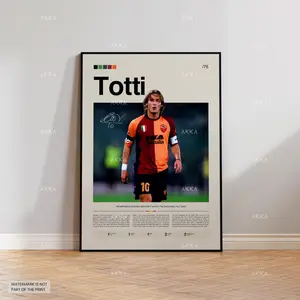 Francesco Totti Poster, Totti Roma Wall Art, Framed Totti Roma Print, Roma Fan Gift Idea, Football Wall Decor, Totti Legend