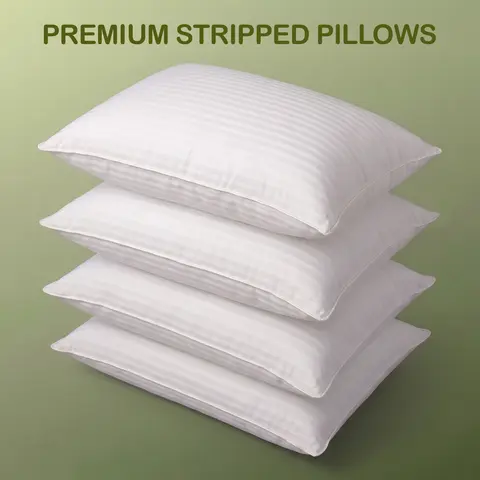Utopia Bedding Premium Hotel Quality Standard Pillows (Set of 4) - 9 in Extra Thick Plush Polyester Fill, Breathable Cooling, Sustainability Features, Hotel Bed Feel Support for Side, Back, or Stomach Sleepers