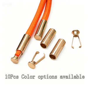 10 Pcs Metal Aglets for Shoelaces and Drawstrings, Bullet Replacement Shoe Lace Tips, Heavy Duty Cord End Clips for Hoodies Sweatpants DIY Accessories