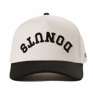 Donuts Upside Down A-Frame Snapback Hat (Off-White / Black)