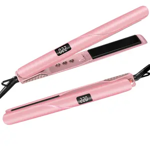 Professional 2 in 1 Hair Straightener and Curler with Floating Plates, 1 inch Flat Iron, 20 Seconds Fast Heating, LCD Display Adjust Temp 250F-450F for All Hair Types