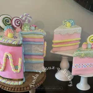 Large Faux Candyland Cake and Cake Slices  Soft