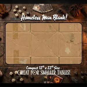 Homeless Man TCG Playmat | Funny Play Mat | Neoprene Game Mat | Cardboard Design | Blank Playmat