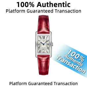 Longines DolceVita L5.512.4.71.5 Women's Quartz Watch, Silver Flinque Dial, Red Alligator Strap WHP040481