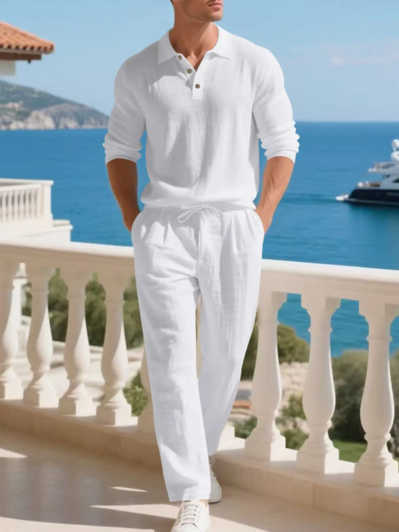 Men's Linen Shirt Set, Old Money Aesthetic Casual Elegant Comfortable Men's Clothing, Skin-Friendly Breathable Fabric for Beach Vacation Home Use Men's Linen Shirt Set, Old Money Aesthetic Casual Elegant Comfortable Men's Clothing, Skin-Friendly Breathable Fabric for Beach Vacation Home Use