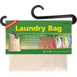 Coghlan's Laundry Bag, Washable 100% Natural Cotton, Drawstring w/ Cord-Lock