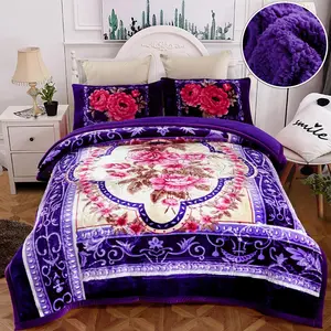 8 lbs Heavy Sherpa Flannel Blanket Set 79x91 | 3-Piece Winter Bedding with 2 Pillow Shams 20x30 | Thick Warm Embossed Luxury Soft | King Size Printed Pattern 2026