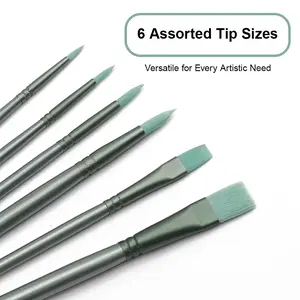 6PCS Acrylic Paint Brushes Set for Paint by Numbers  Soft Nylon Hair Brushes