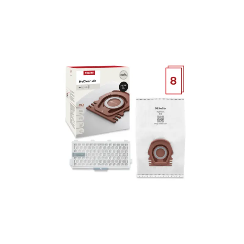 Miele Type CO HyClean 3D Dustbags Allergy XL Pack + HA50 HEPA Filter
