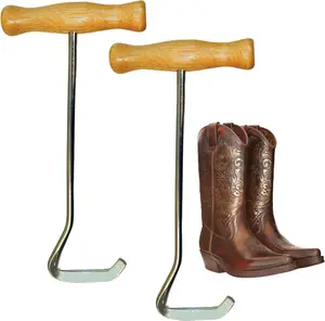 Boot Puller Hooks | Cowboy Boot Helper Tool | Easy Boot Removal Metal Hooks (2 Pack)