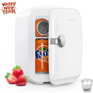 [New Year Gift] Crownful 4L Mini Fridge, 6 Can Portable Cooler & Warmer Small Refrigerator for Skin Care, Food, Beverage, Great for Bedroom, Office, Car, Dorm, Household Appliances