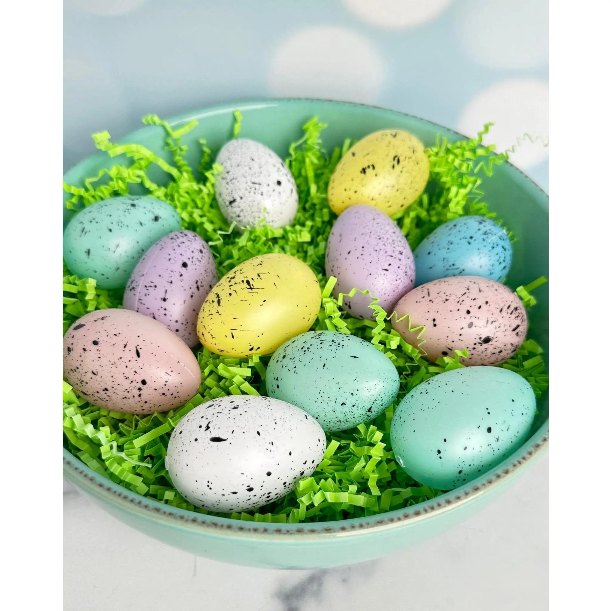 assorted speckled pastel easter eggs - set of 12