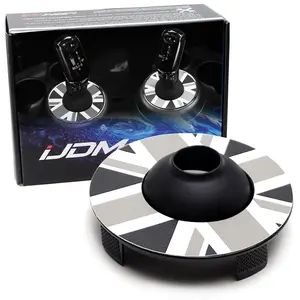 iJDMTOY Classic Black/White Color UK Union Jack Design Steptronic Shift Well Boot Cover Decoration, For MINI Cooper 2019-up F54 F55 F56 F57 F60