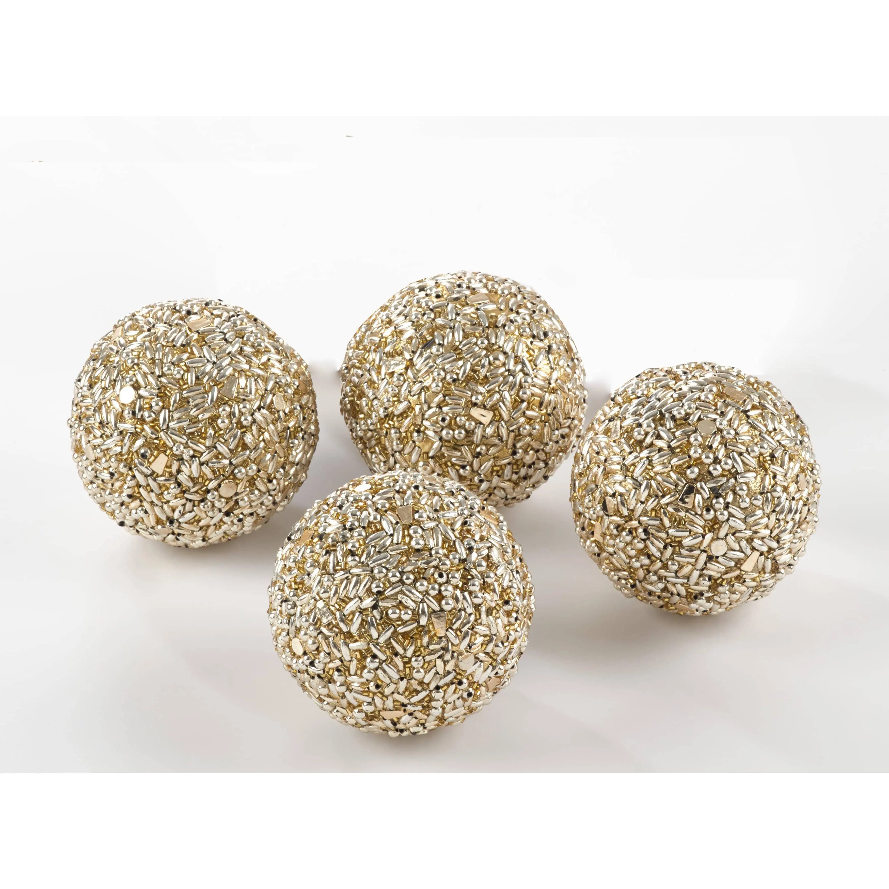 Glamorous Beaded 4" Decorative Sphere, 5 Colors