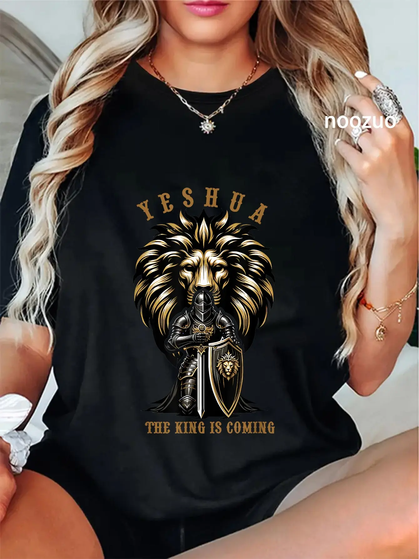 100% Cotton Unisex Yeshua The King Is Coming Jesus Christ Christian Verse Bible T-Shirt Christ Christian Tops