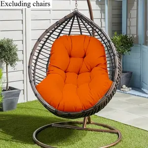 300lb Heavy Duty Outdoor Hanging Chair Cushion - All-Season Thick & Plush Wicker Chair Pad with Soft Polyester Cover, Beige/Blue/Black/Navy/Red/White/Green/Gray - Compatible with Swing Beds, Balcony, Garden, Patio Furniture - Durable & Easy