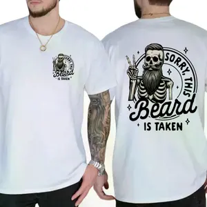 Sorry This Beard Is Taken T-Shirt, Funny Beard Graphic Tee, 2 Sided Unisex Cotton Shirt for Men, Boyfriend Husband Gift Humor Top