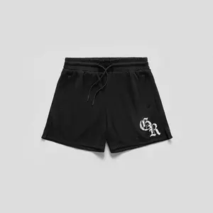 Gymreapers Initial Shorts - Black/White, Double-Layered Mesh, Zippered Pockets, Summer