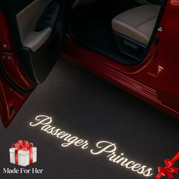 Passenger Princess LED Car Light Gift Bundle, Car Accessories for Women – Includes Sticker, Card, Car Accessories Women