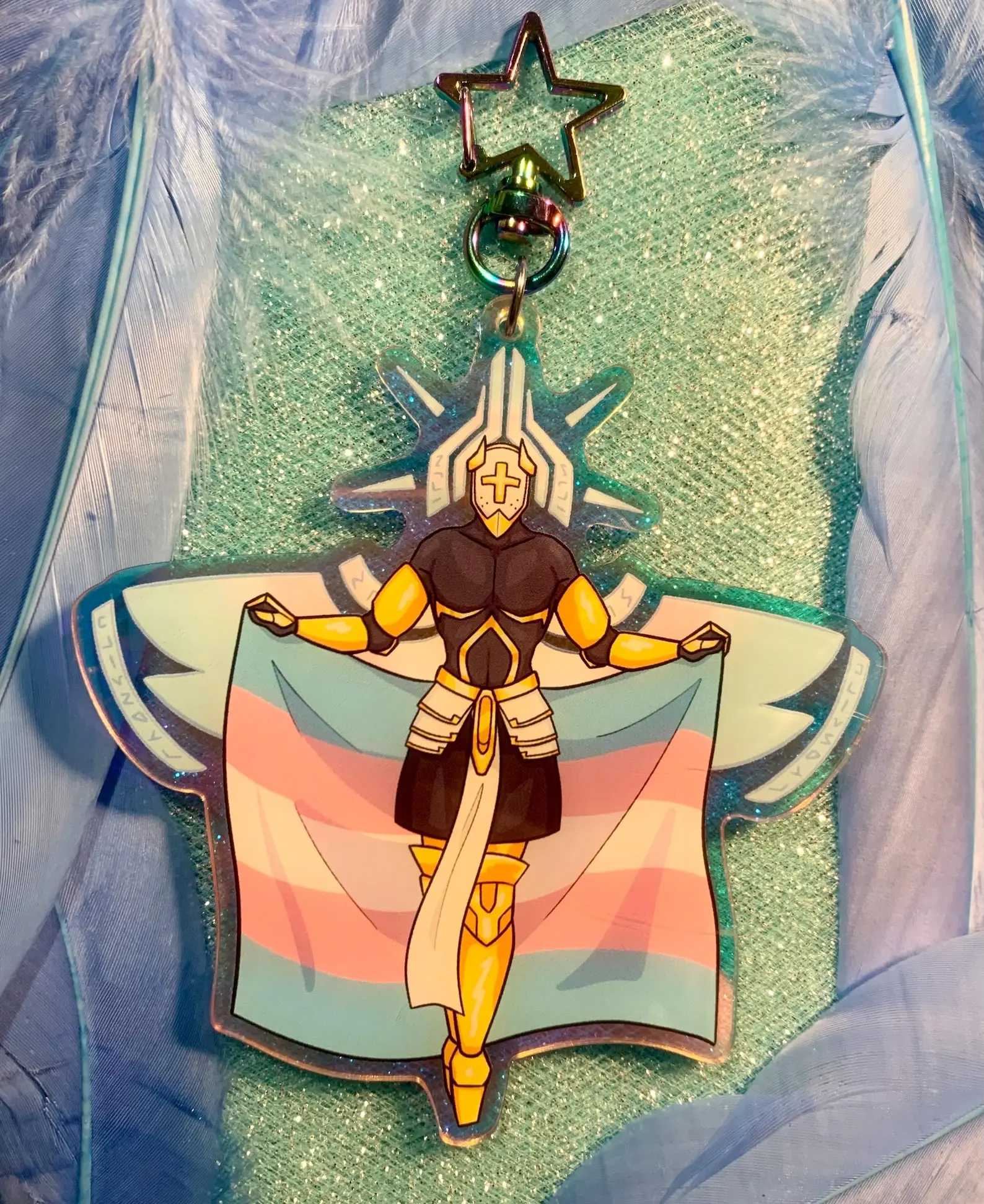 Gabriel Ultrakill Trans Pride Acryllic Keychain,  Perfect Gift for Fans & Collectors