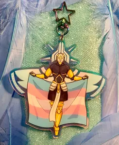 Gabriel Ultrakill Trans Pride Acryllic Keychain,  Perfect Gift for Fans & Collectors
