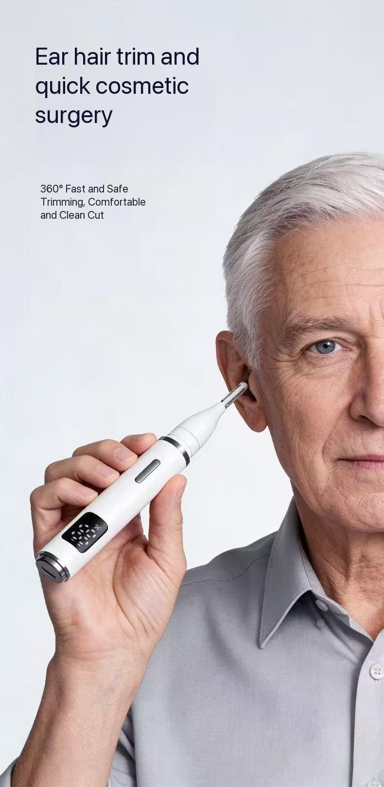 2026 Upgraded Nose Hair Trimmer TYPE‑C Fast Charging, 3 in 1 Electric Ear Nose Eyebrow Trimmer, Mini Portable Travel Groomer