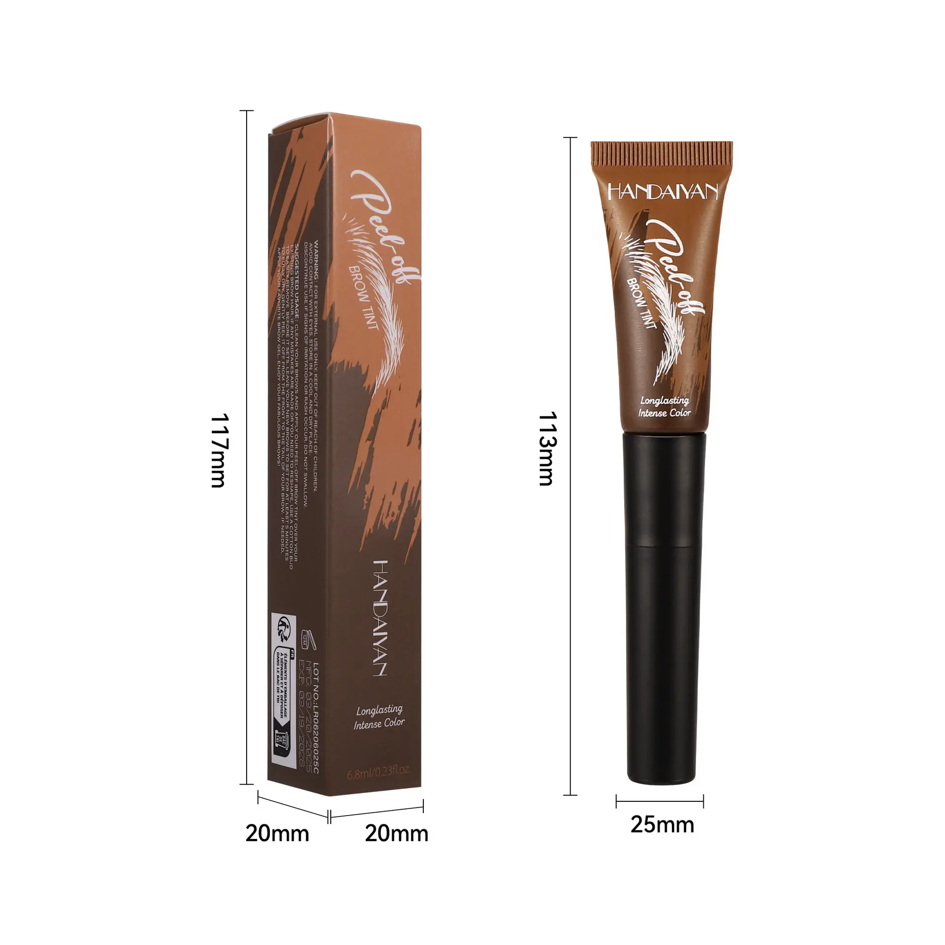 Women's 5-Color Tear-Off Eyebrow Tint Gel - Waterproof Eyebrow, Anti-Fade, Long-Lasting Pigment, Defining, Easy-Remove, Apply Easily, All Skin, Effortless Wild Styles, Color Correction Tool - Regular Edition, 01# Warm Brown Cosmetic for Adults