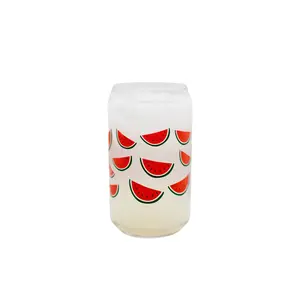 Watermelon 16oz Clear Can Glass  Drinkware