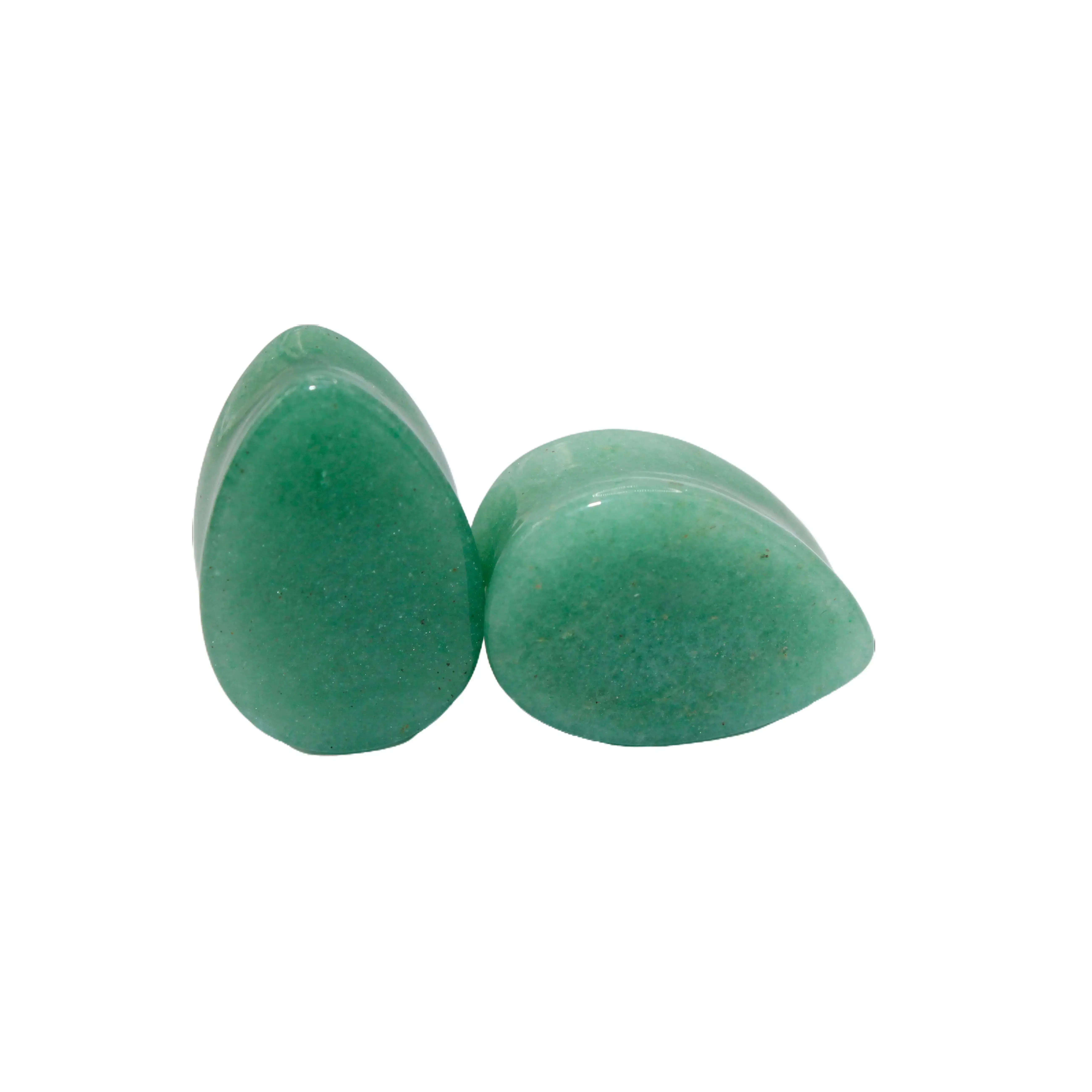 Aventurine Stone Teardrop for Gauged Ears