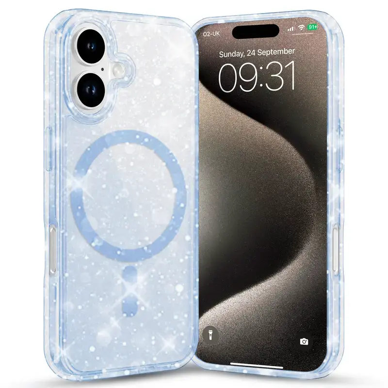 Entronix [Magnetic] Case Compatible with iPhone 17 - [Hard Back] Glitter Color