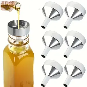 2 Stainless Steel Mini Funnels - Leak-proof and quick pouring funnels for essential oils, amber bottles, alcohol bottles, DIY lipsticks, spices, perfumes and powders, and bottles.