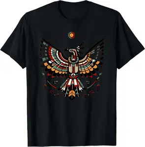 100% Cotton Thunderbird Native American Art Indigenous Mythology Symbol T-Shirt